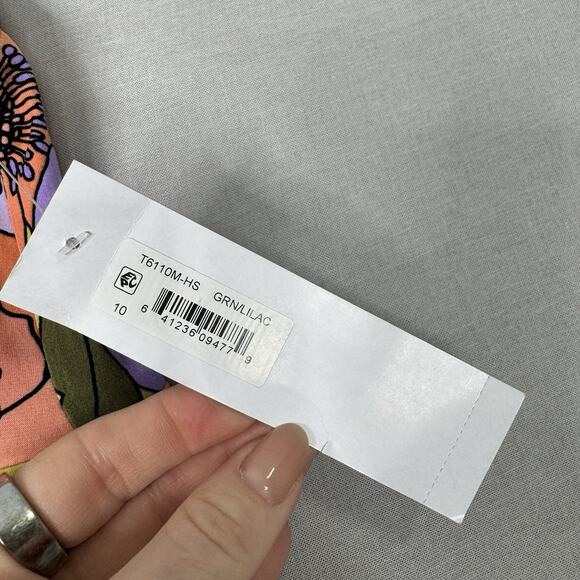 London Times Womens Dress 10 Green Floral Halter Maxi Jersey Resort Tropical - Picture 4 of 13